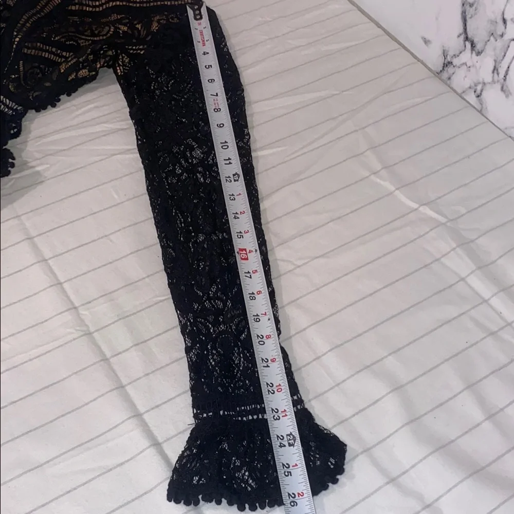 For Love And Lemons Black Lace Dress SizeSmall, Open Back, Long Sleeve Dress - Picture 14 of 16